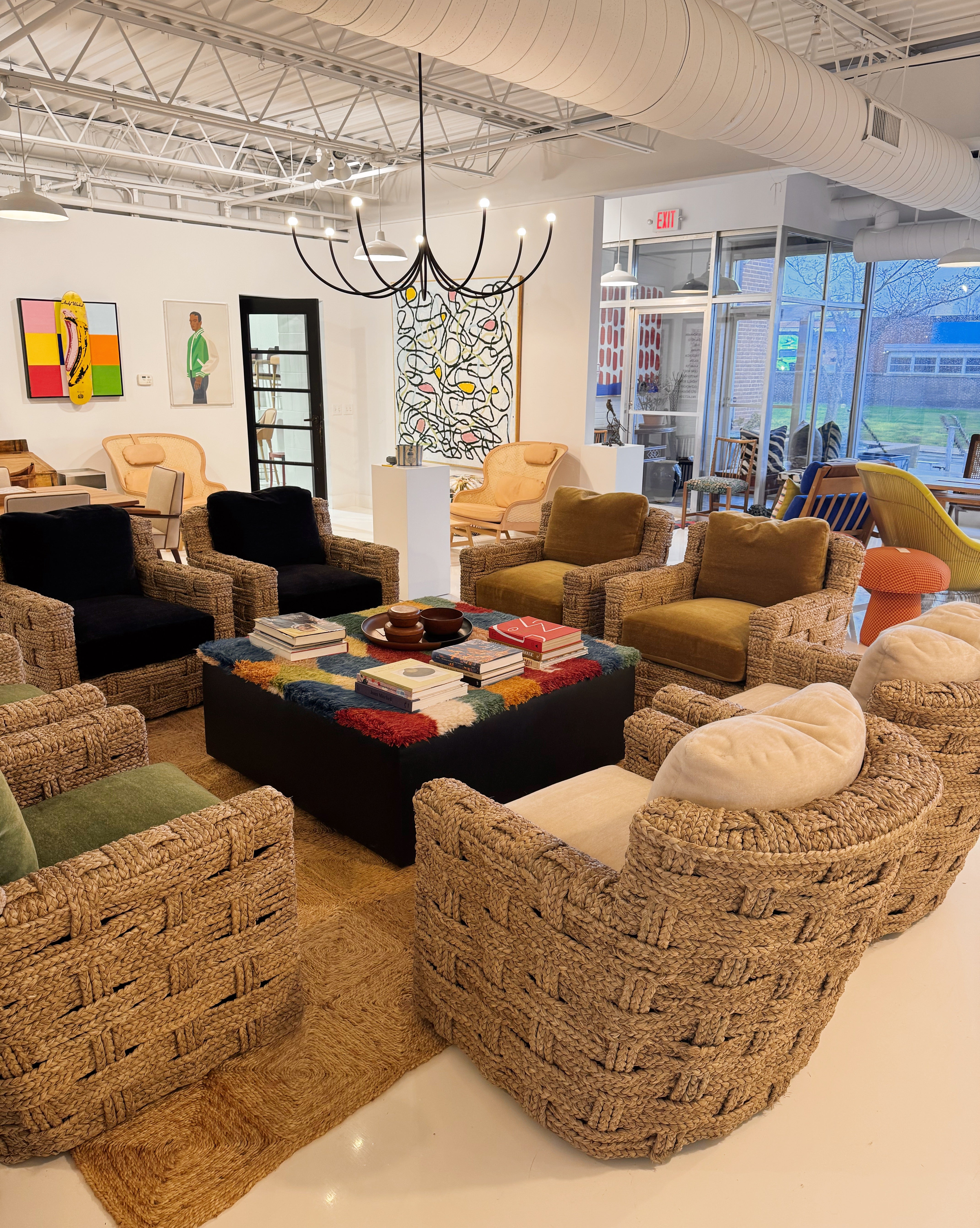 The Rope Lounge Chair with Pierre Frey Teddy Mohair Cushions