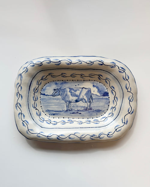 Cow Pastural Serving Dish