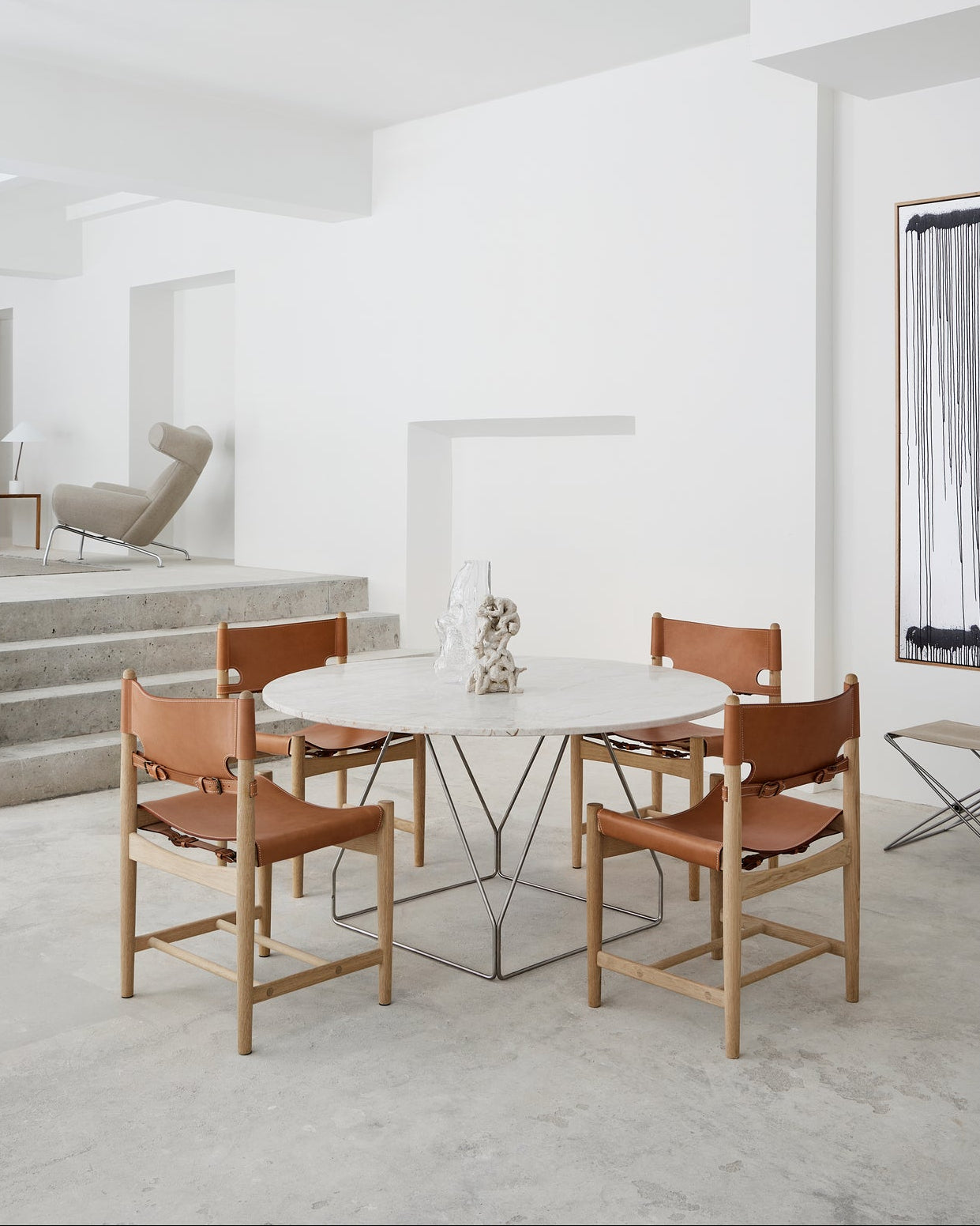 The Spanish Dining Chair | Natural Leather and Soaped Oak