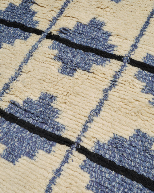 The Shaggy Tile Rug - Blue and Cream