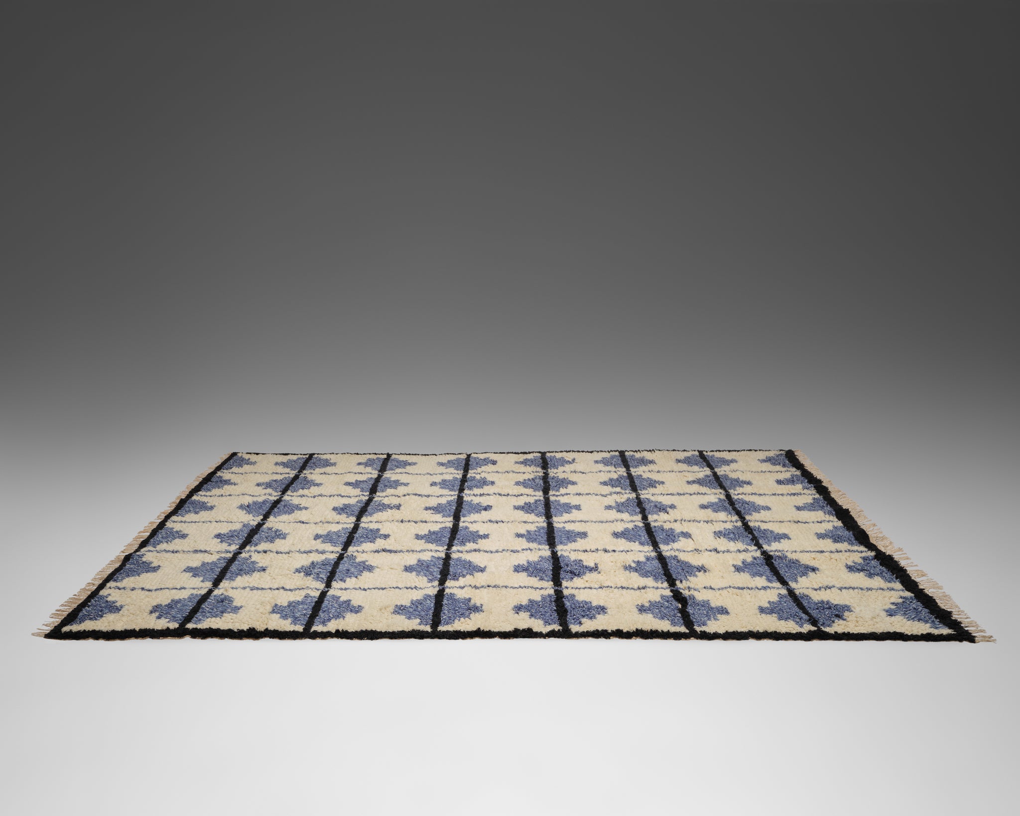The Shaggy Tile Rug - Blue and Cream