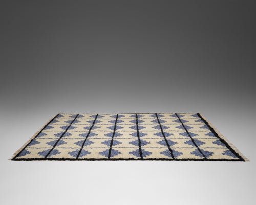 The Shaggy Tile Rug - Blue and Cream
