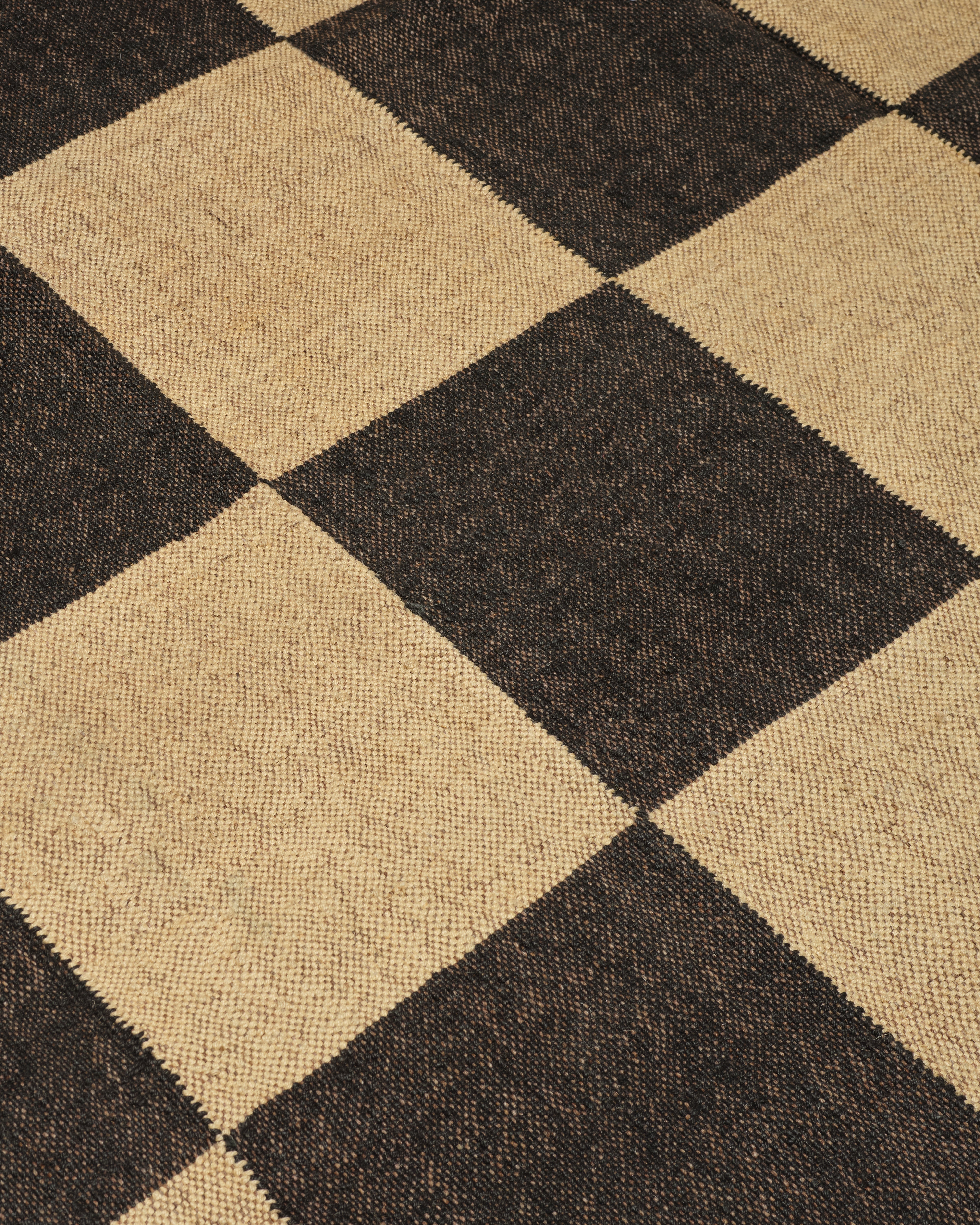 The Checkerboard Rug - Big Checks in Off Black