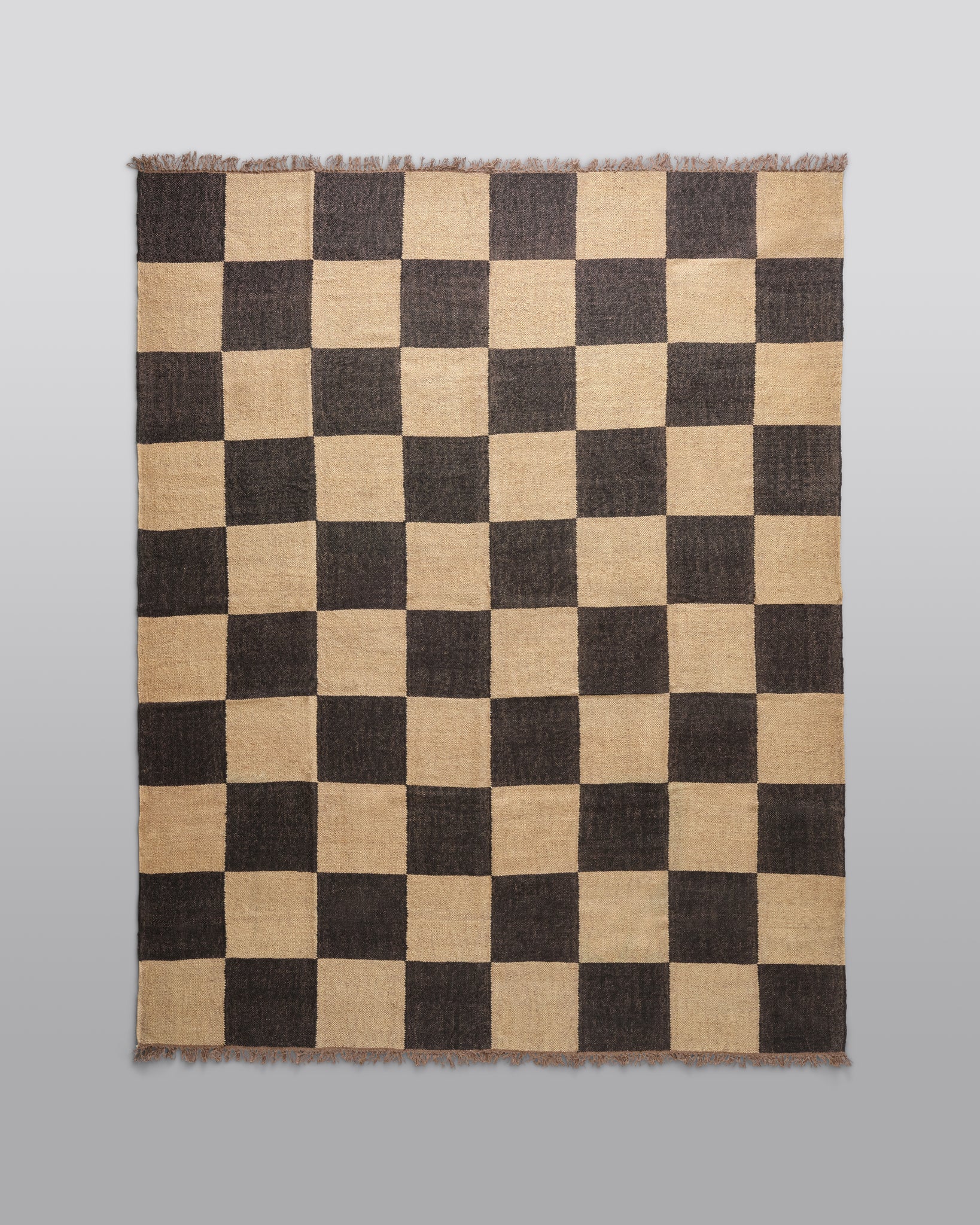 The Checkerboard Rug - Big Checks in Off Black