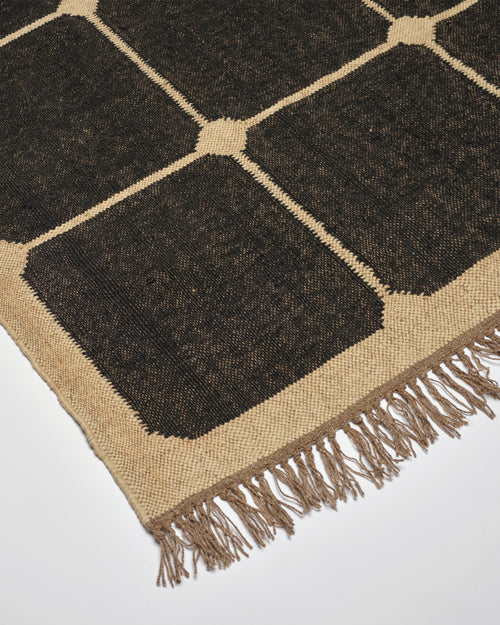 The Checkerboard Rug - Dark Tile Checks in Off Black