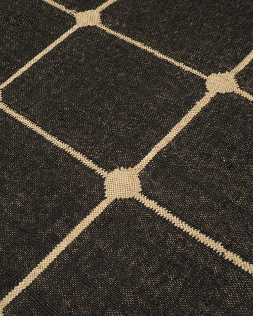 The Checkerboard Rug - Dark Tile Checks in Off Black