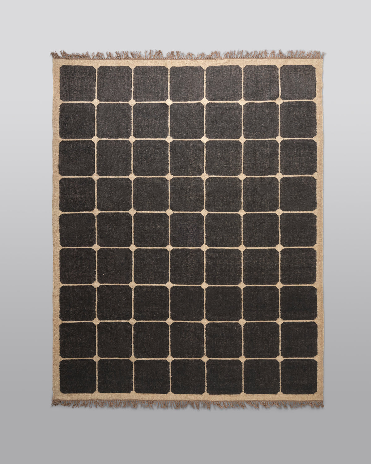 Checker Tile Rug The Checkerboard Rug - Dark Tile Checks in Off Black – FORSYTH