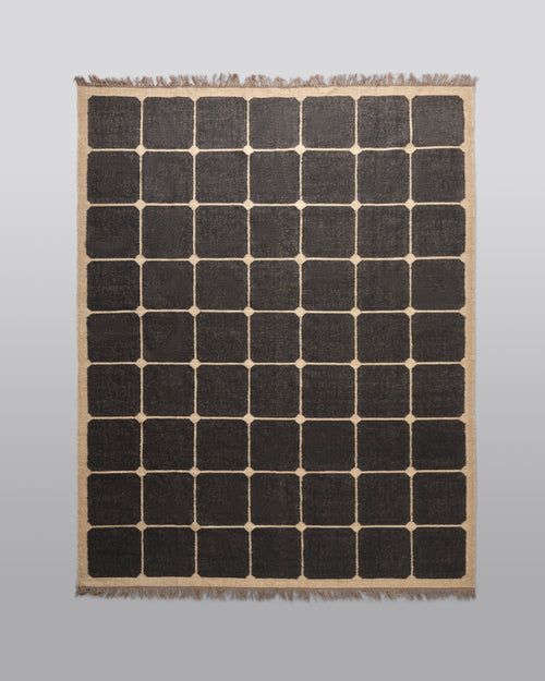 The Forsyth Checkerboard Rug - Dark Tile Checks in Off Black