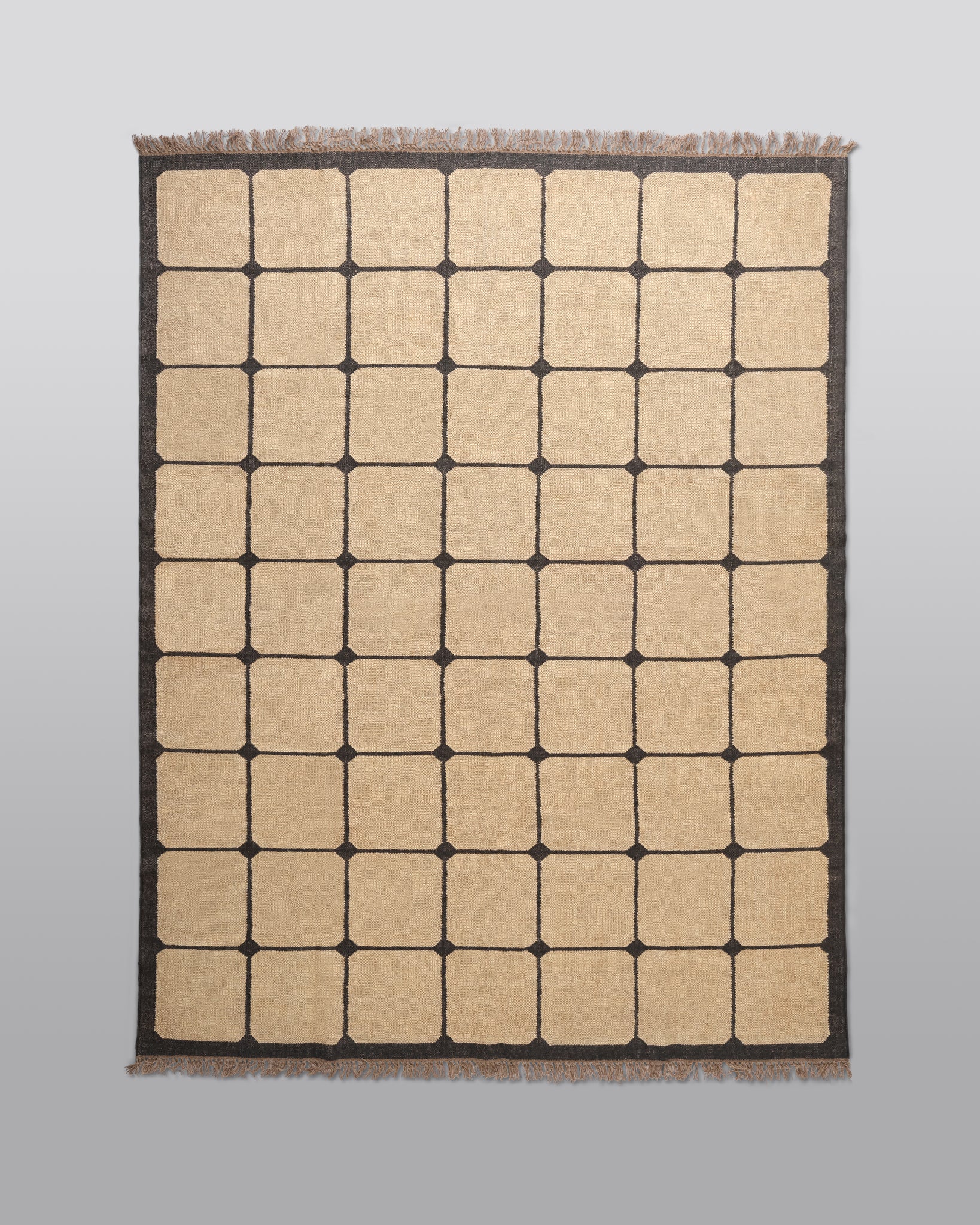 The Checkerboard Rug - Tile Checks in Off Black