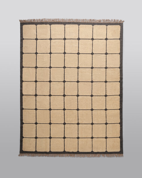 The Checkerboard Rug - Tile Checks in Off Black