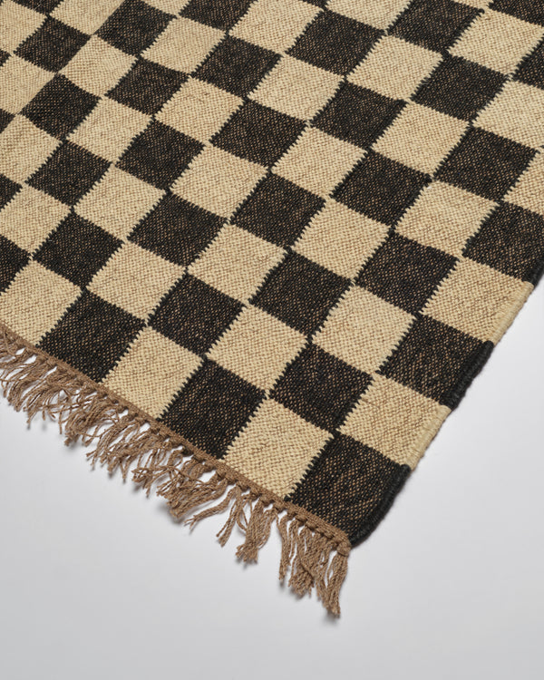 The Checkerboard Rug - Off Black