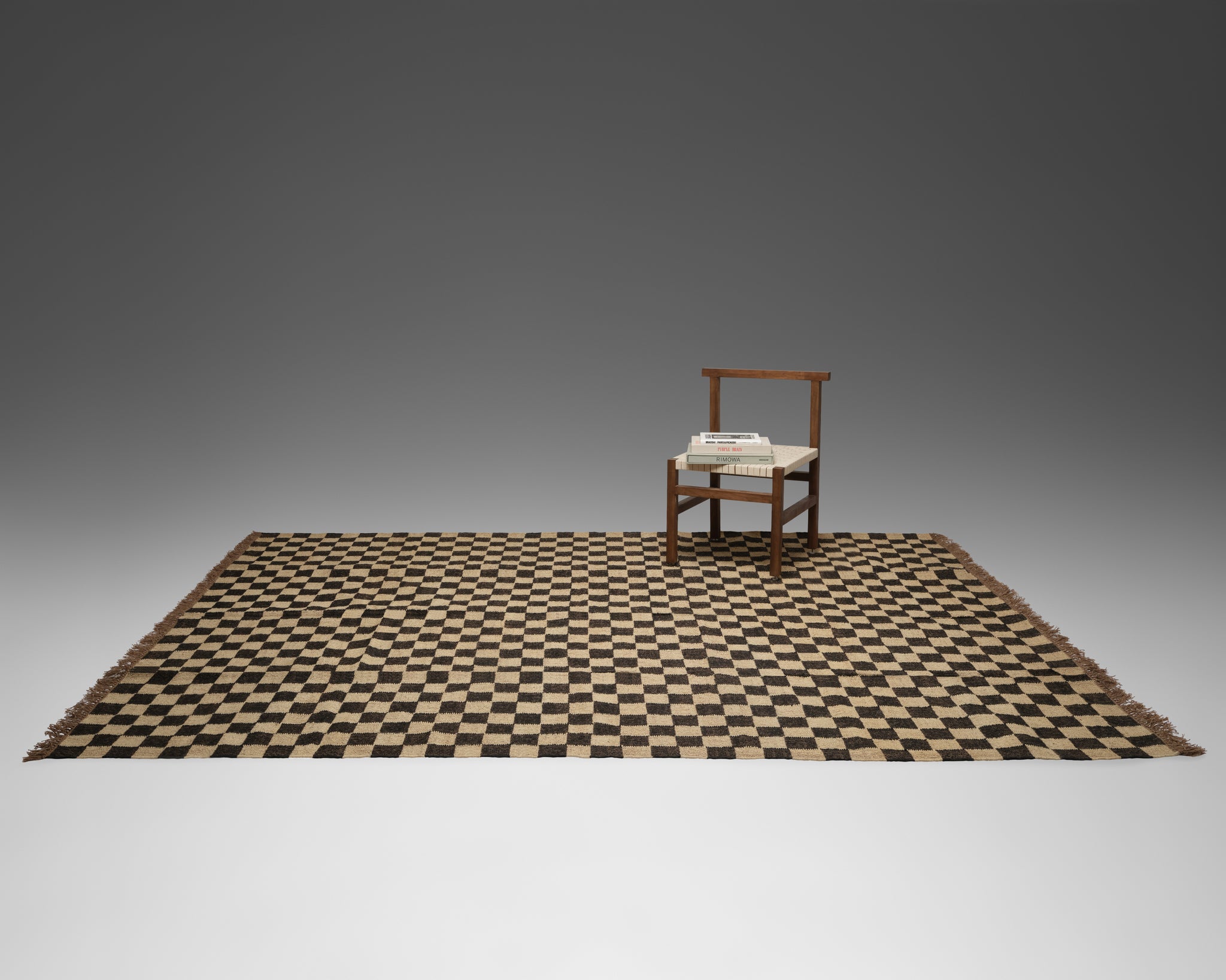 The Forsyth Checkerboard Rug - Off Black