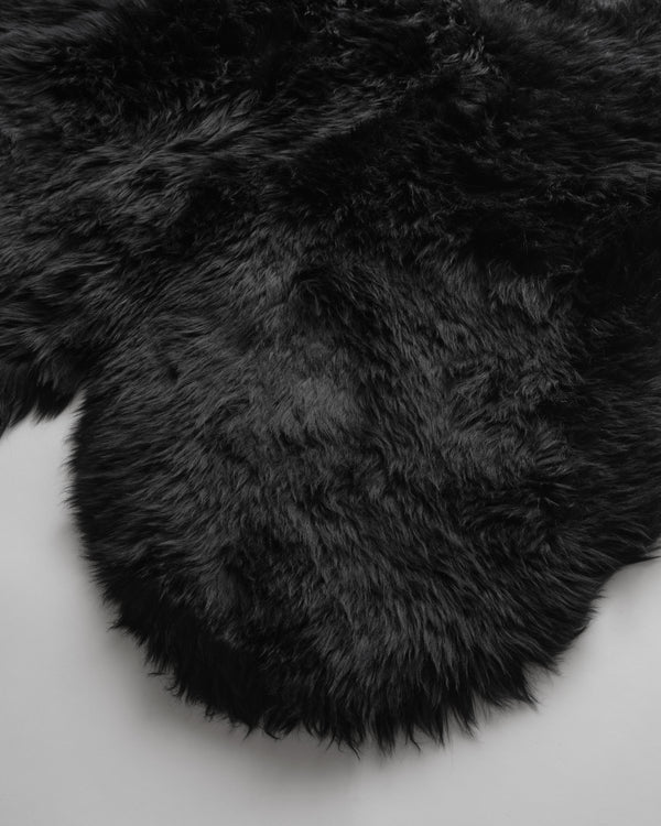 New Zealand Sheepskin Quad Rug - Black