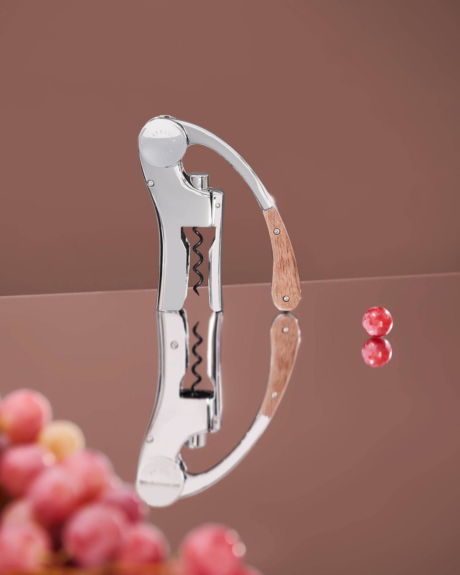 Oeno Motion Corkscrew - Silver & Wood