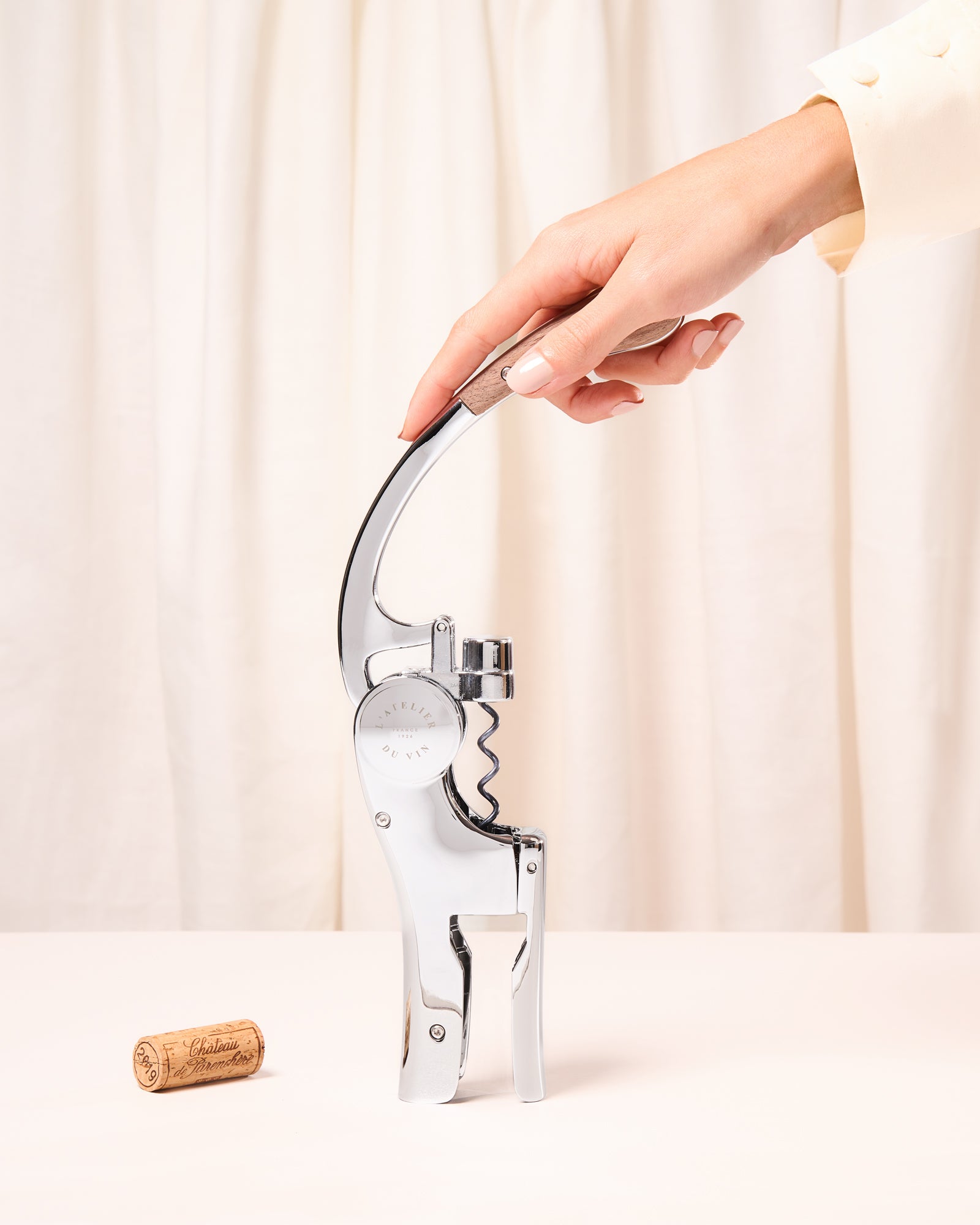Oeno Motion Corkscrew - Silver & Wood