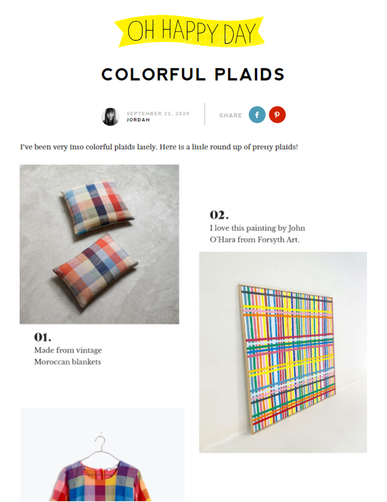 <p>John O&#x27;Hara&#x27;s &quot;Sardinia 4&quot;  <a href="https://ohhappyday.com/2020/09/colorful-plaids/" title="https://ohhappyday.com/2020/09/colorful-plaids/"><strong><em>Click Here To Read</em></strong></a></p>