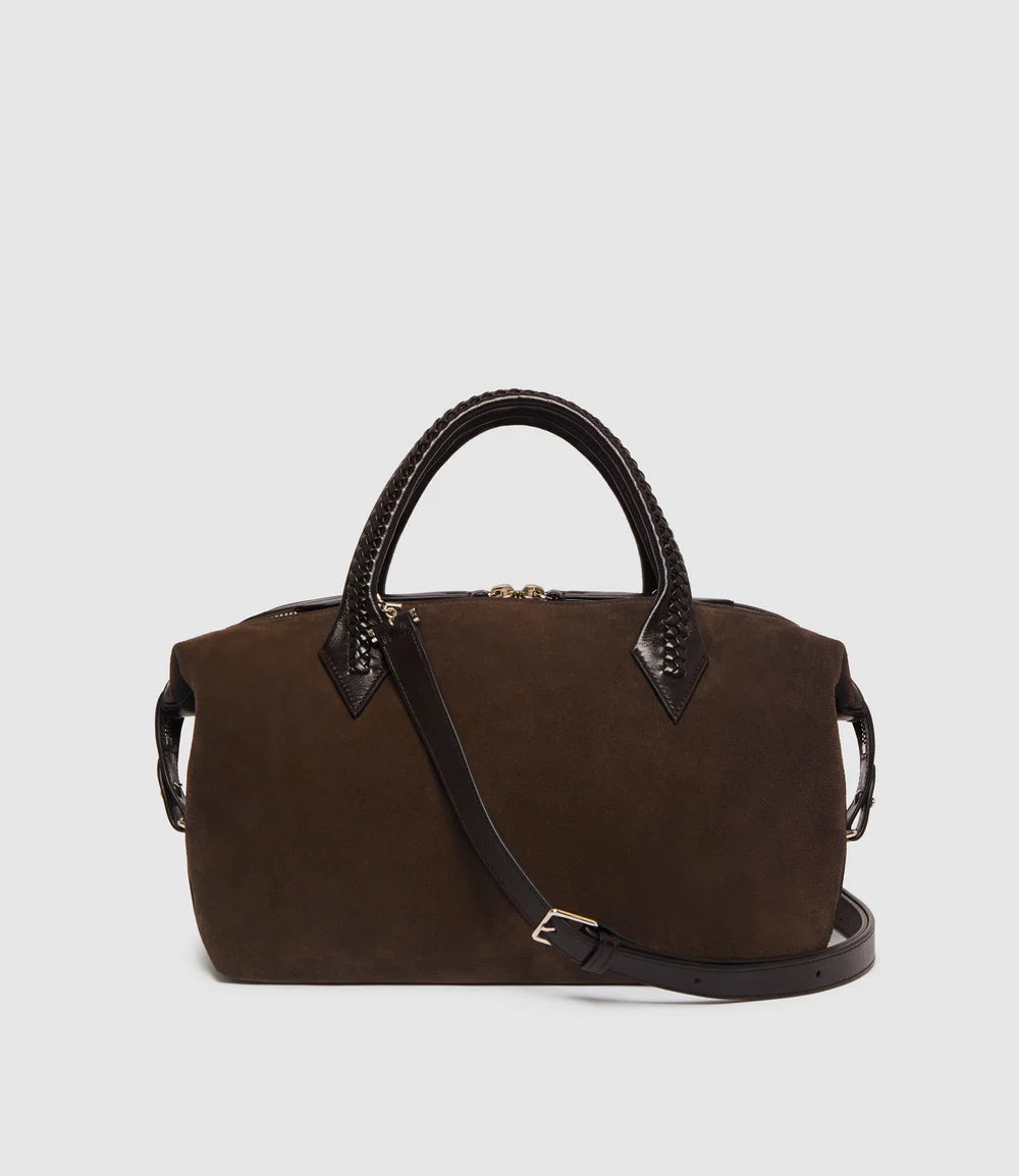 Vérité City Small in Suede Chocolate and Elvis Black