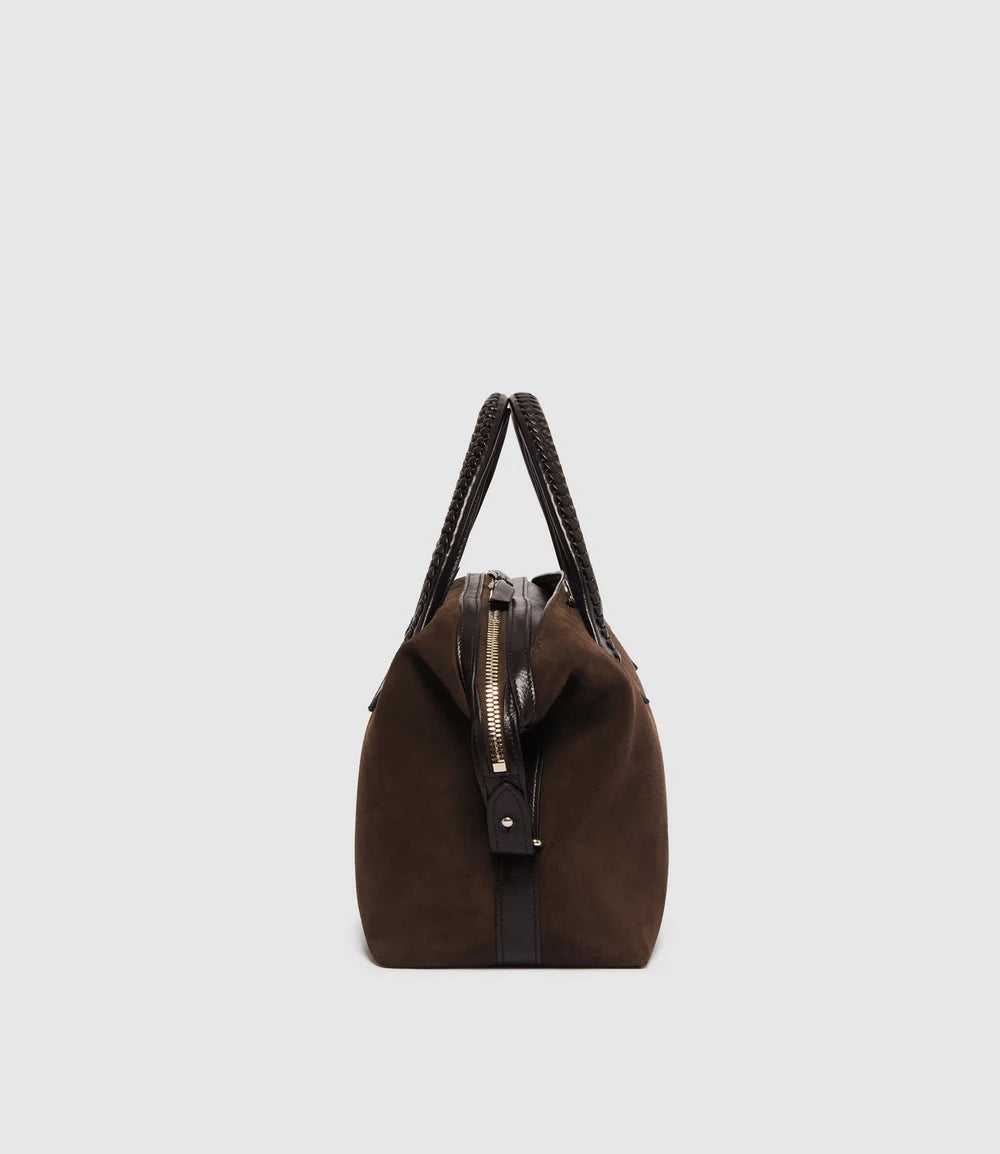 Vérité City Small in Suede Chocolate and Elvis Black