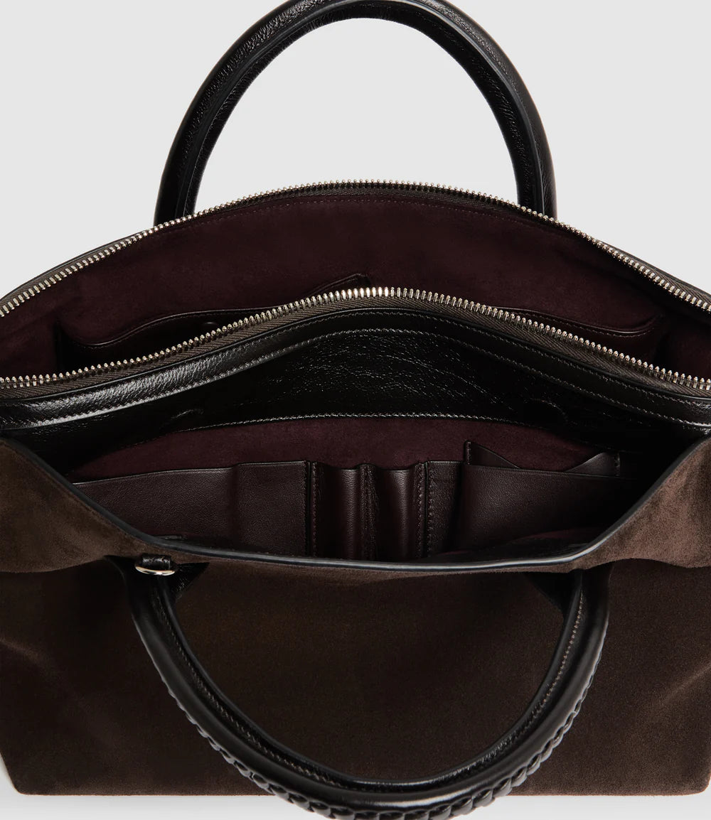 Vérité City Small in Suede Chocolate and Elvis Black