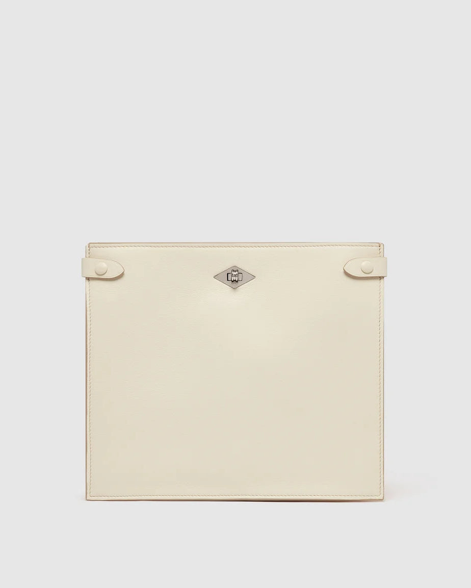 Stowaway Crossbody in Smooth Calfskin White Sand