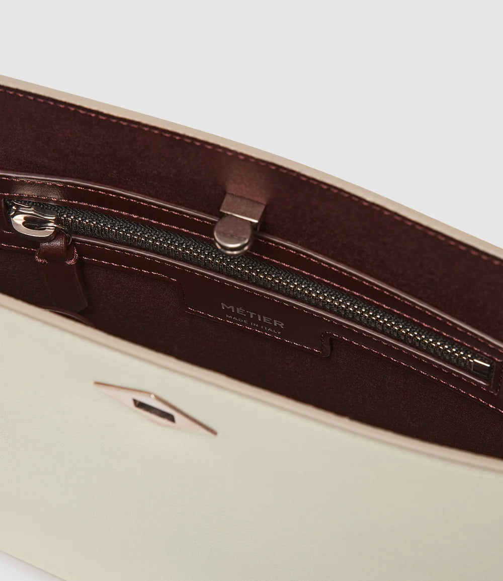 Stowaway Crossbody in Smooth Calfskin White Sand