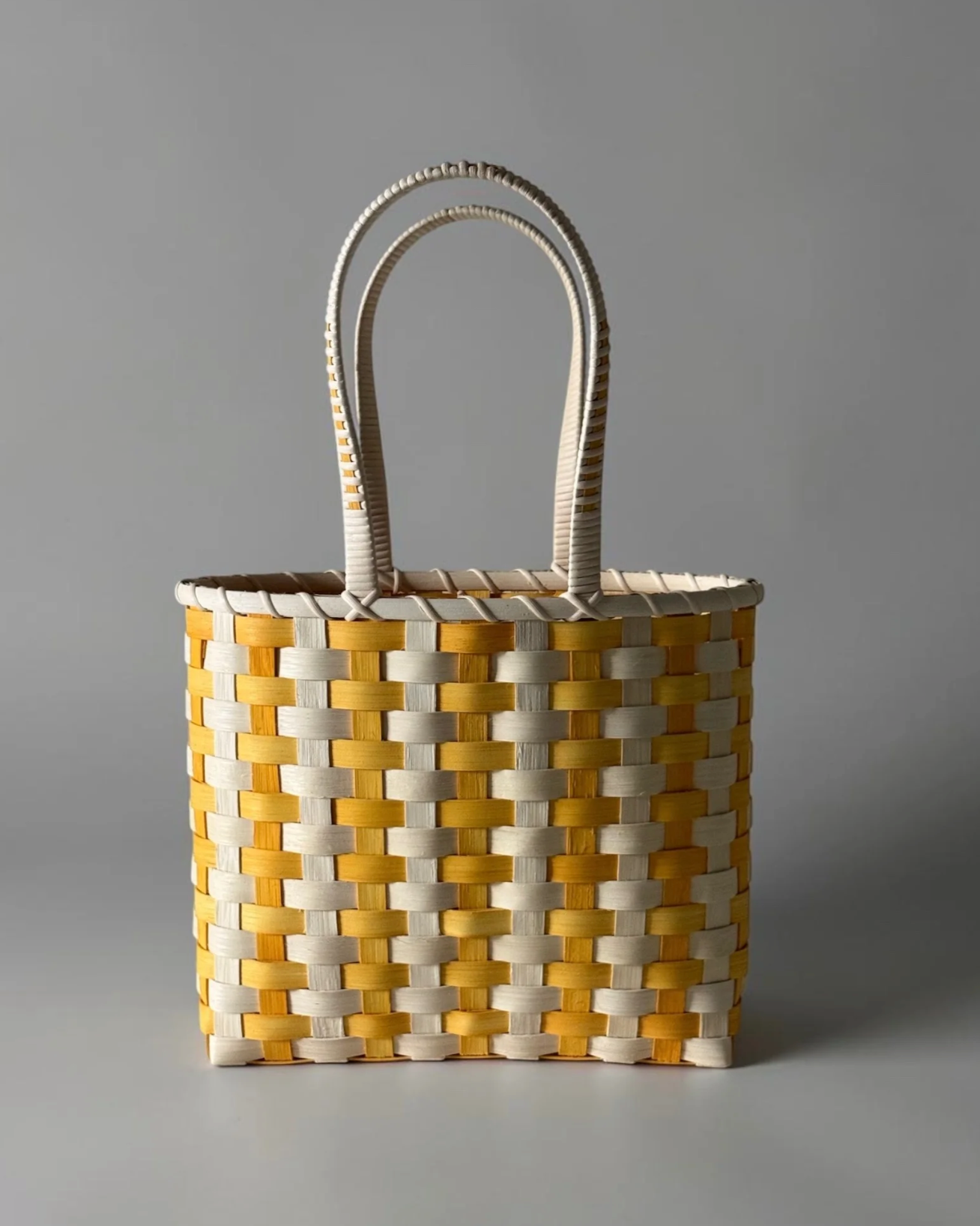 Retro-Striped Shoulder Basket