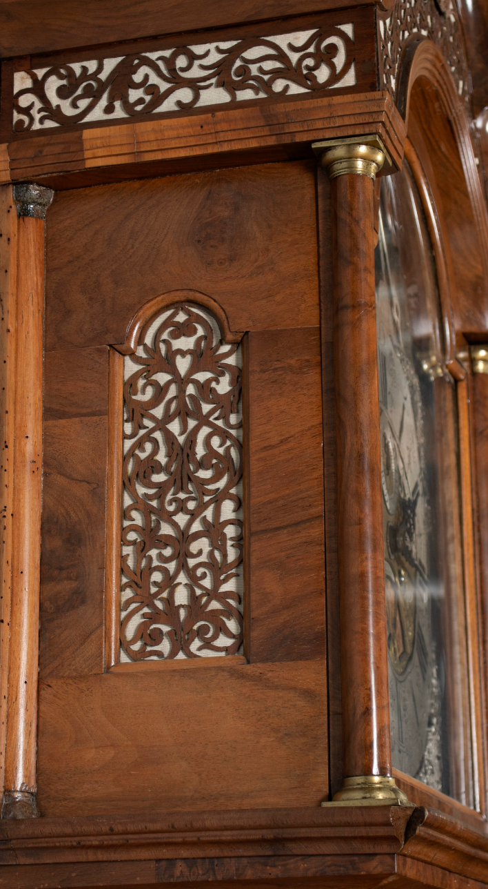c. 1780 Dutch Revival Figured Walnut Jan Hoogeland Longcase Clock