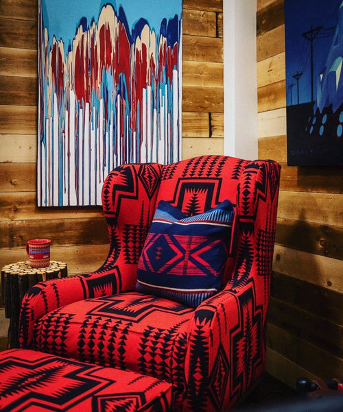 Wingback Chair and Ottoman
