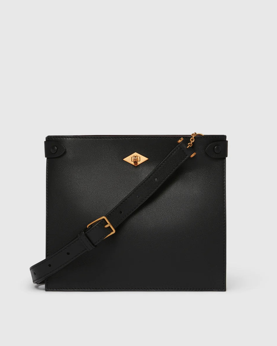 Stowaway Crossbody in Smooth Calfskin, Black