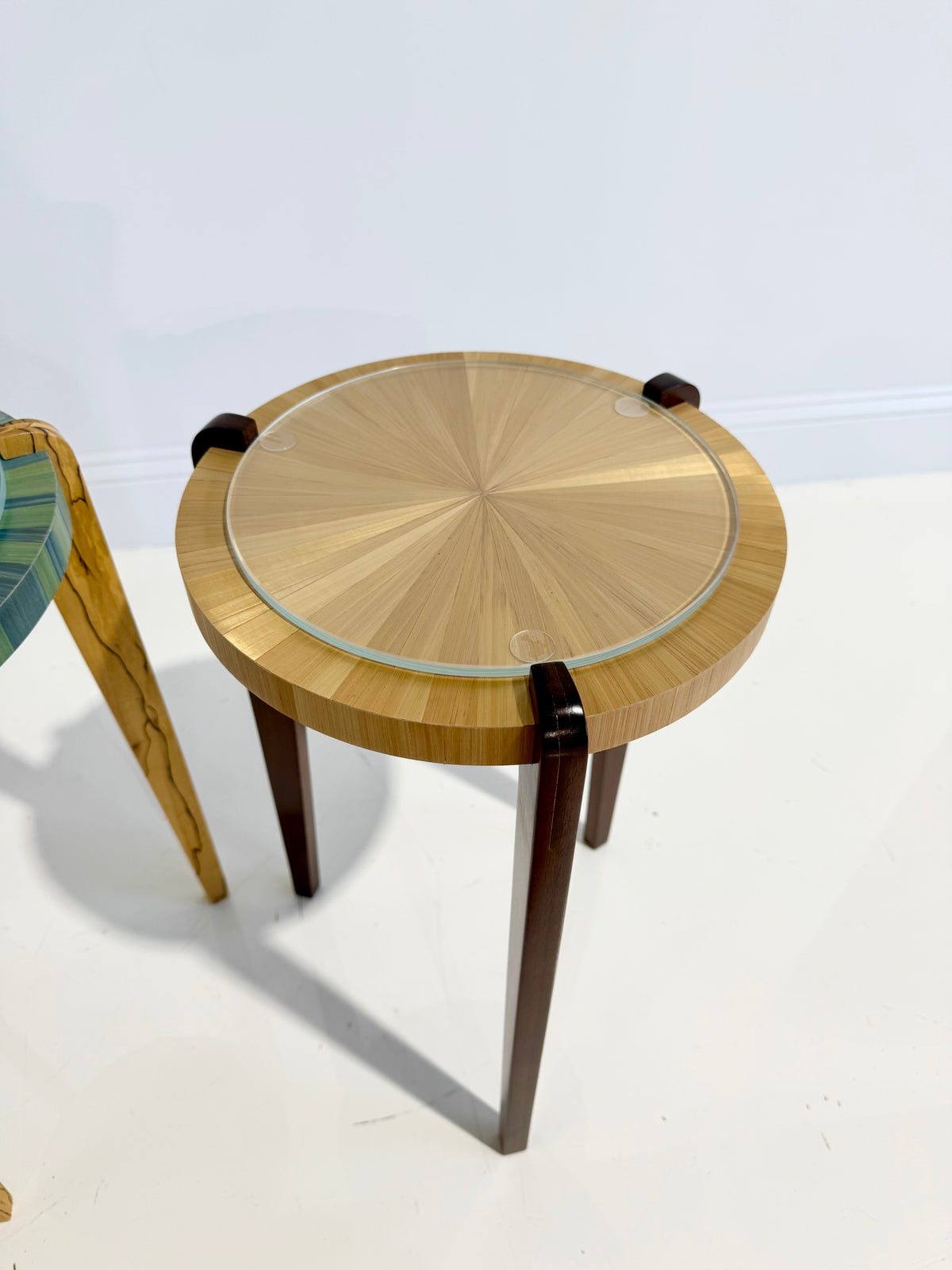 Straw Marquetry Cocktail Table, 3 Available