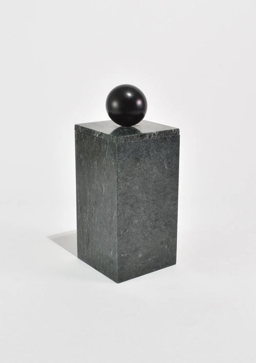 Tall Curio Box in Green Marble