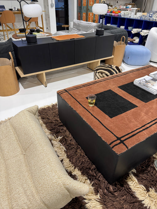 One-of-a-Kind Forsyth Ottoman with Zouzou Rug