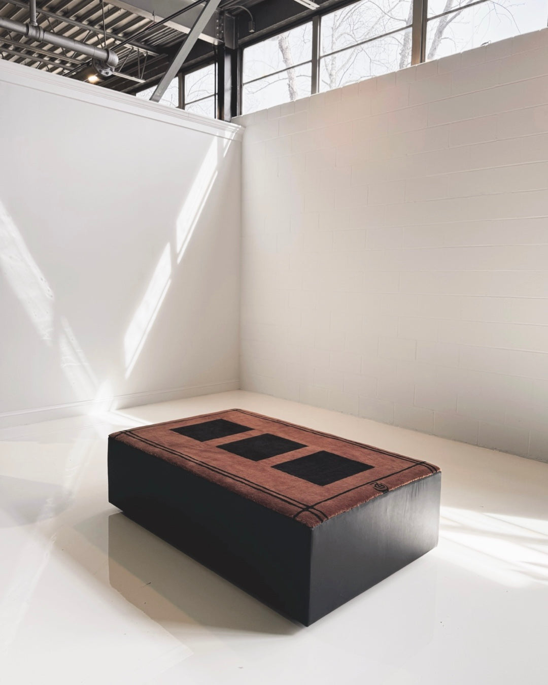One-of-a-Kind Forsyth Ottoman with Zouzou Rug