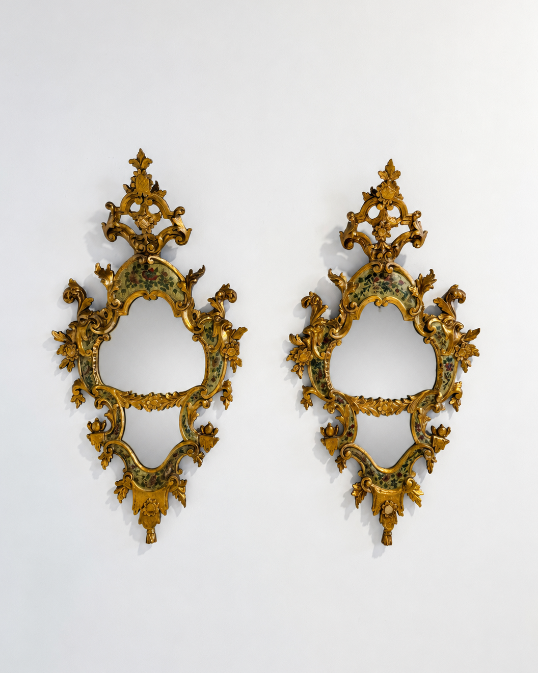 Pair of 19th c. Italian Giltwood Accent Mirrors
