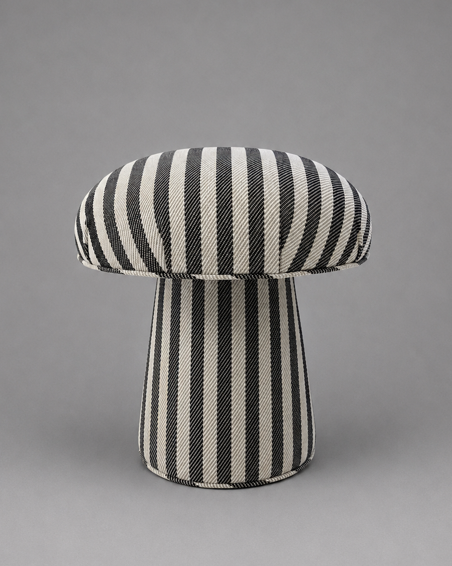The Forsyth Mushroom Pouf in Dedar 'Voulez-Vous'