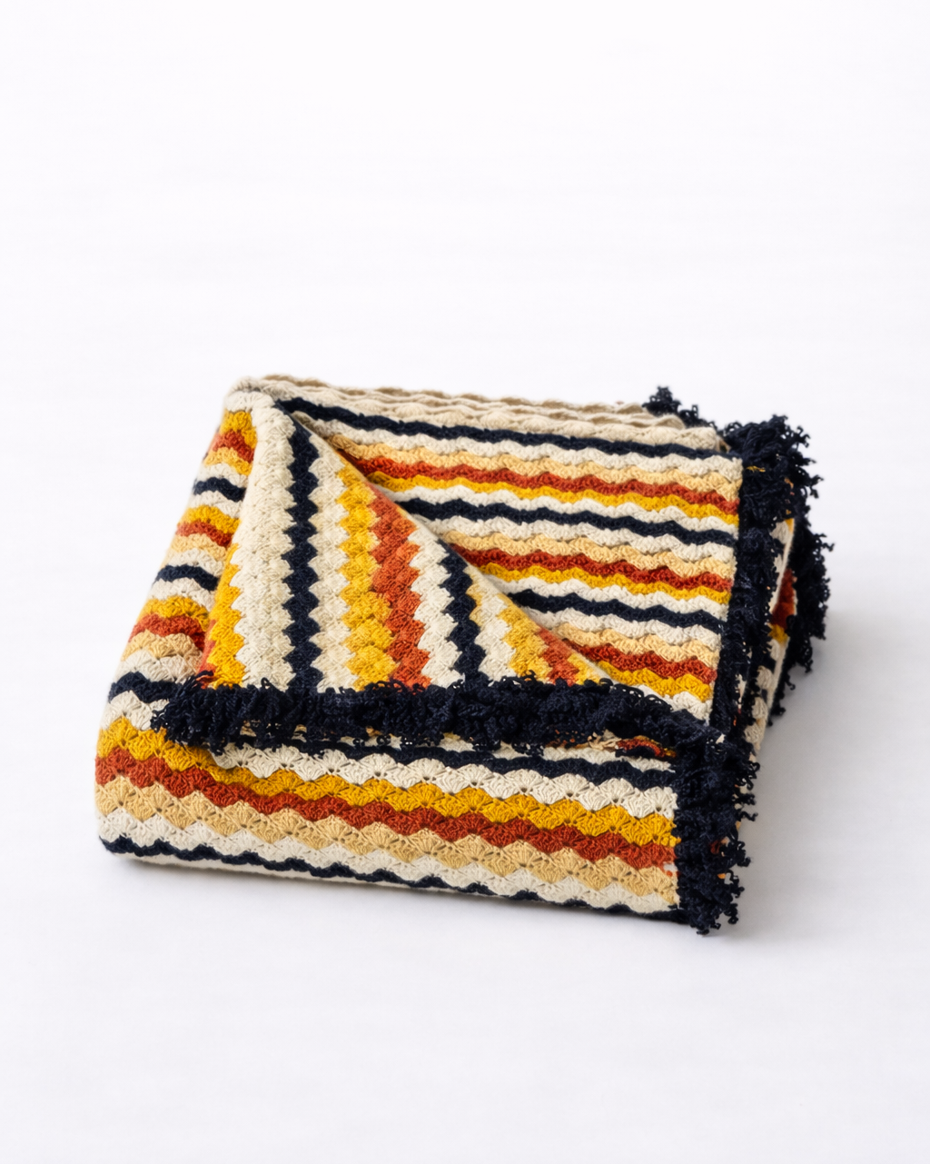 The Petite Rayure Handknit Cashmere Throw