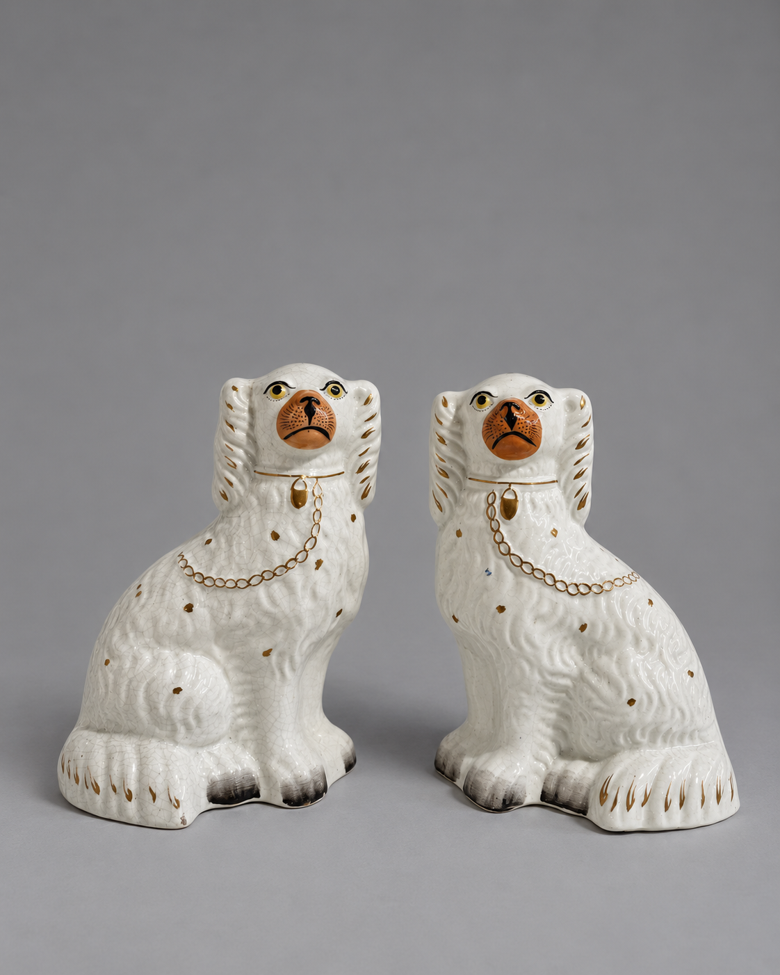 Pair of Antique English Staffordshire Dogs