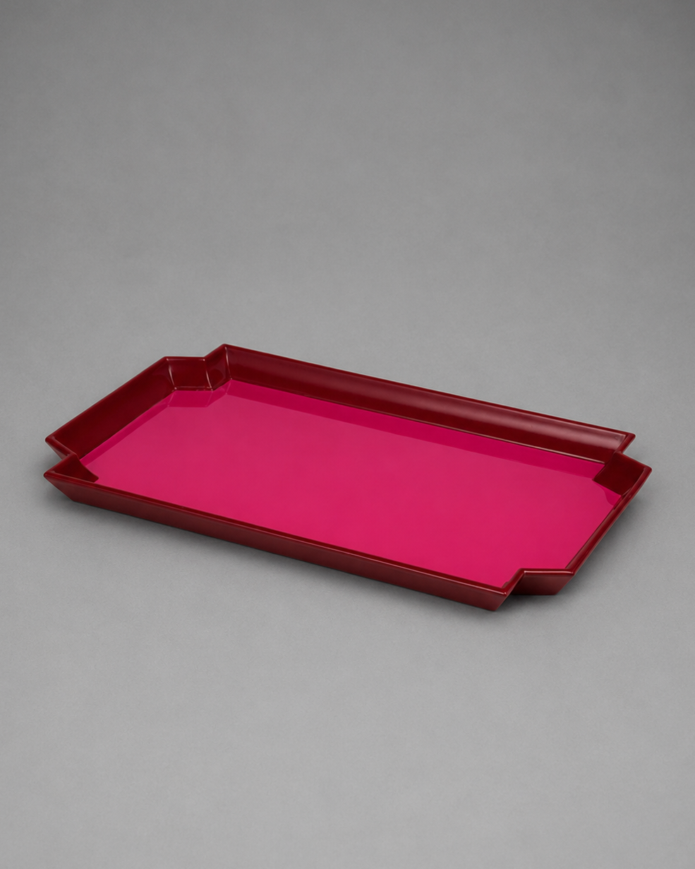 Large Jean Tray | Bordeaux Red/ Fuchsia Pink