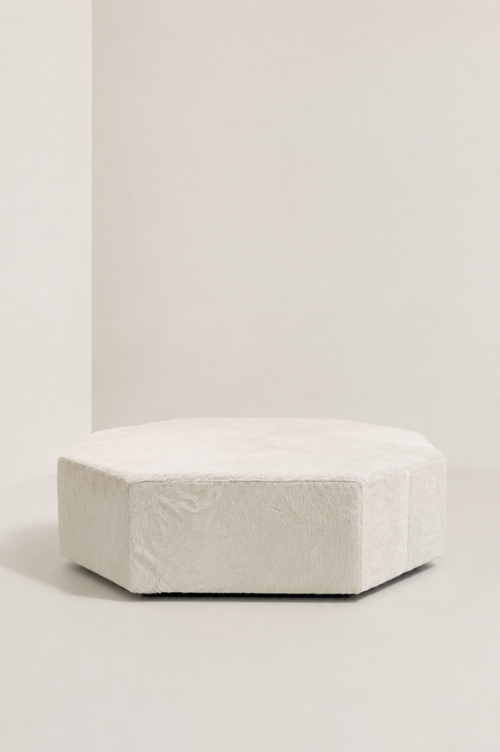 The Forsyth Octo Ottoman in Cowhide, 48 x 60 in
