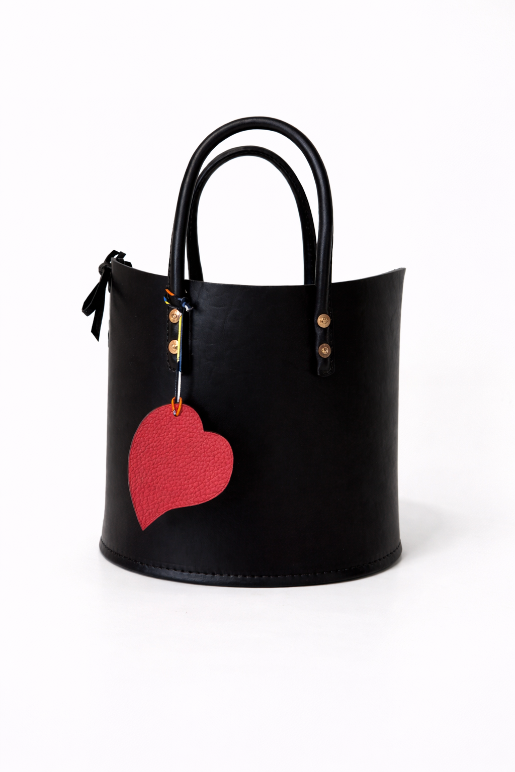 Canoe 10.5 Bag, Black, with Hermes Petit H Heart Bag Charm