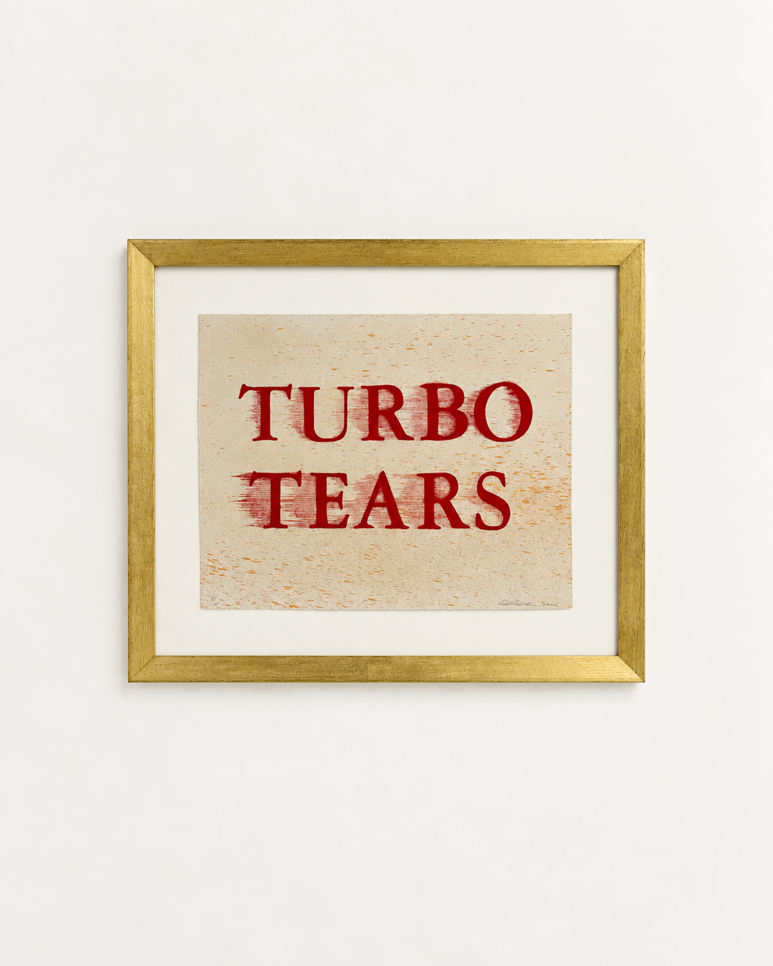 Turbo Tears, Lithograph on Paper, Framed