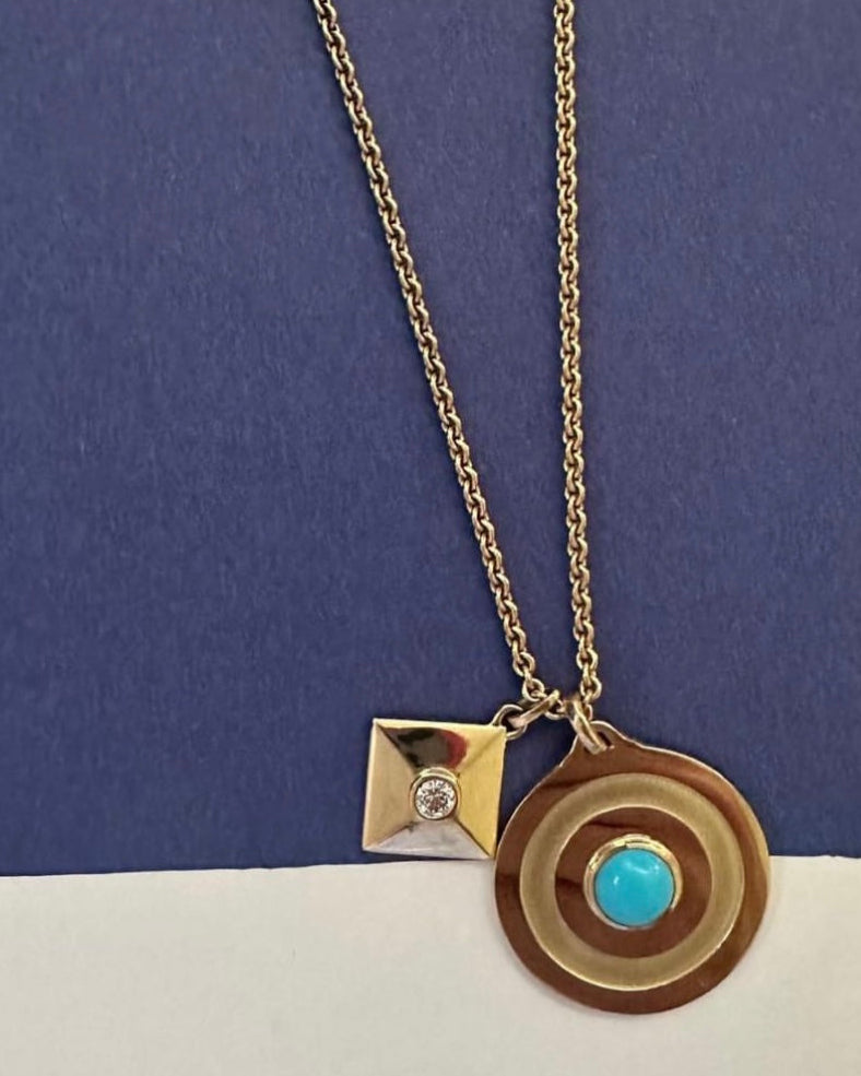 The Bullseye Pendant, Turquoise