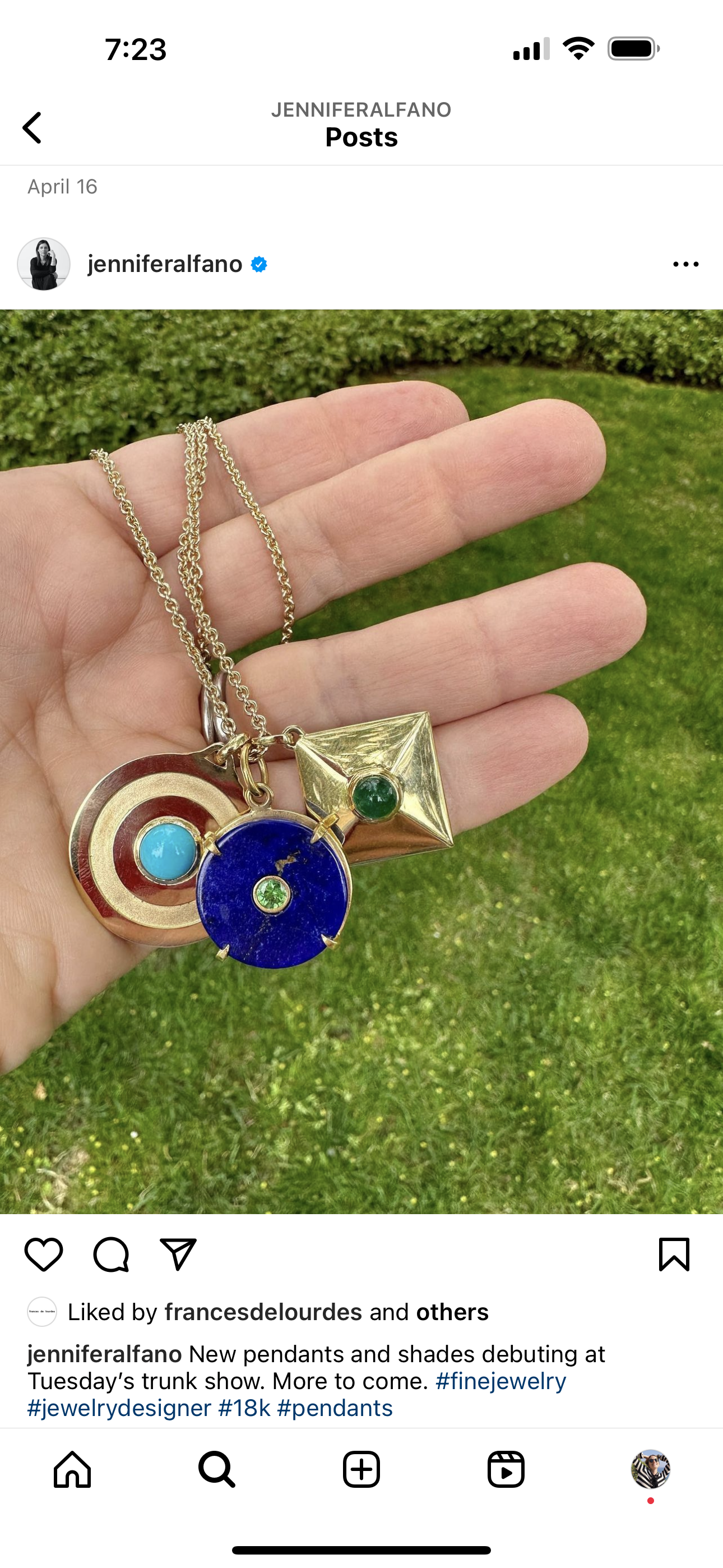 The Bullseye Pendant, Turquoise