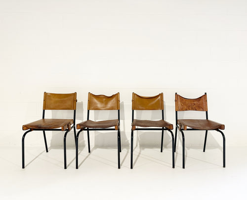 Leather Side Chairs, Set of 4