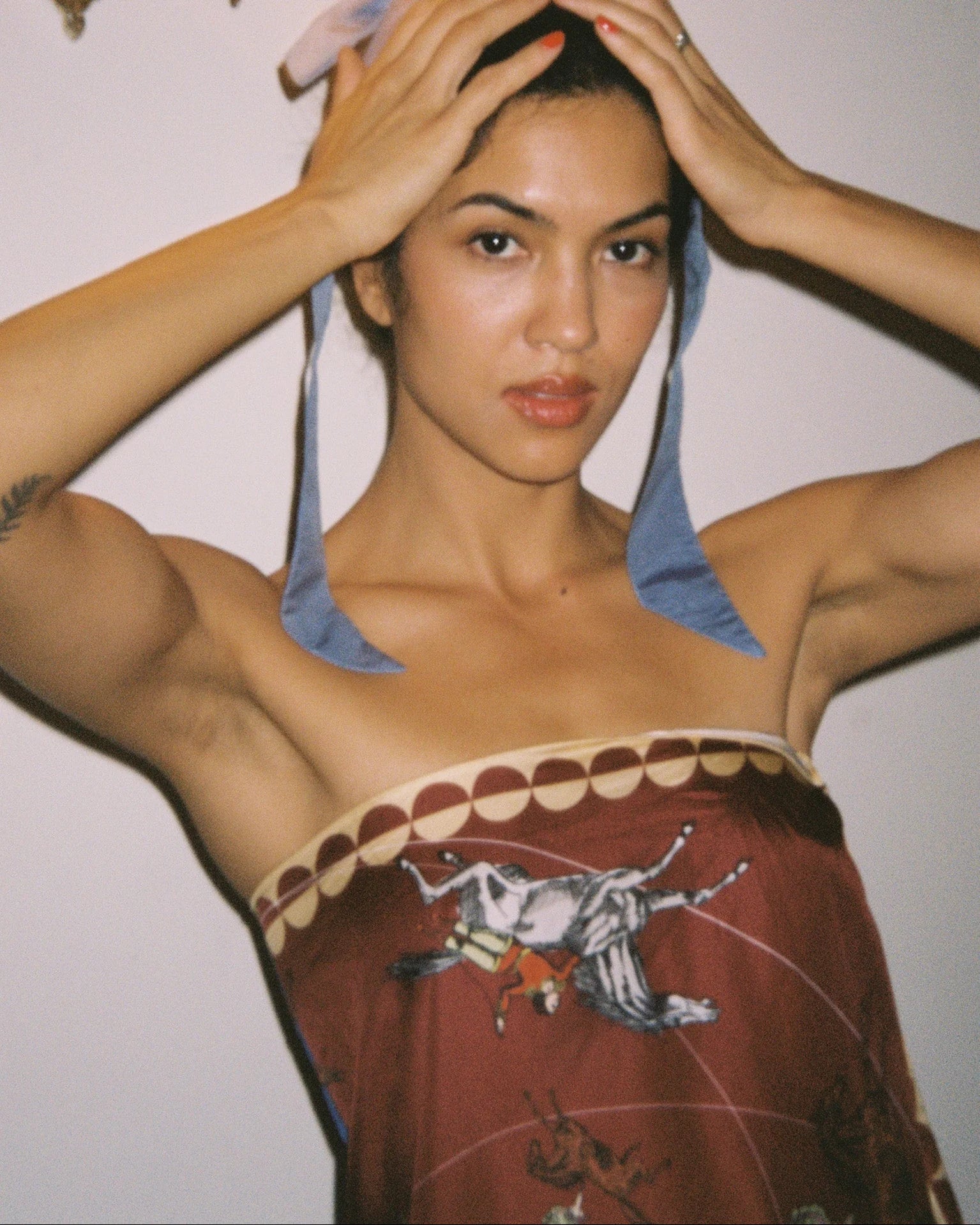 Carousel 90 Silk Twill Scarf in Claret Blue