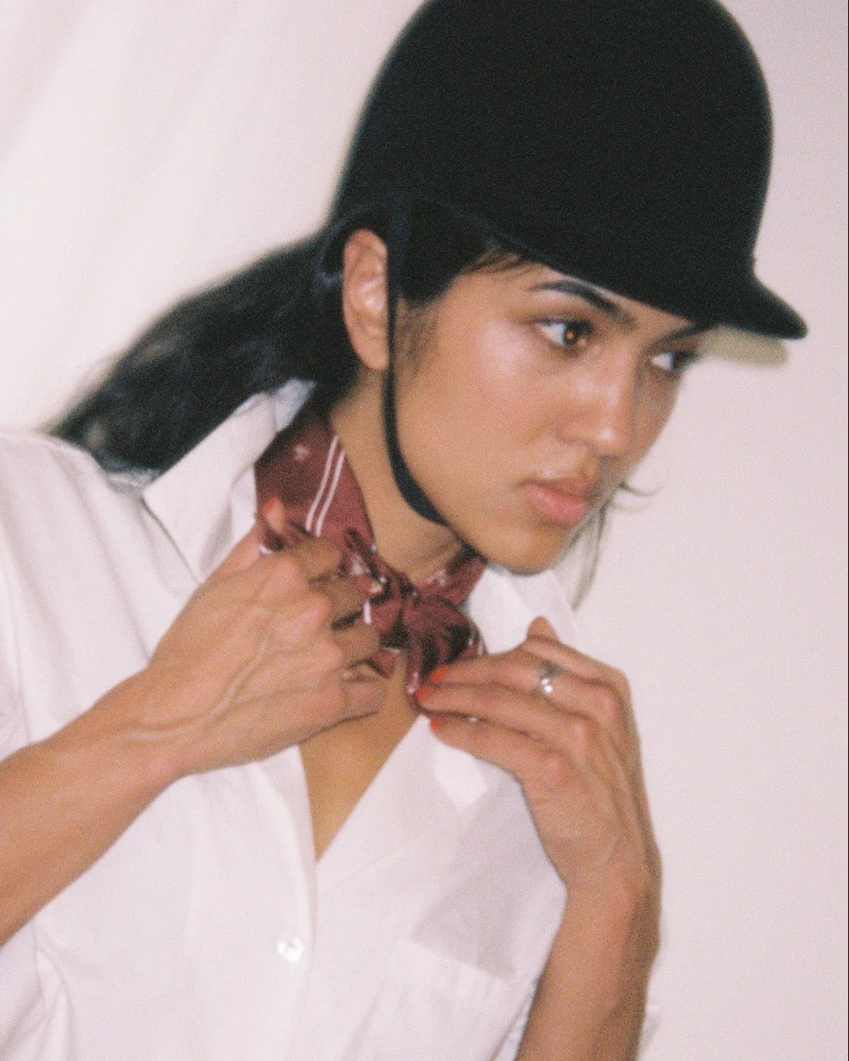 Petit Carousel 55 Silk Twill Bandana in Claret