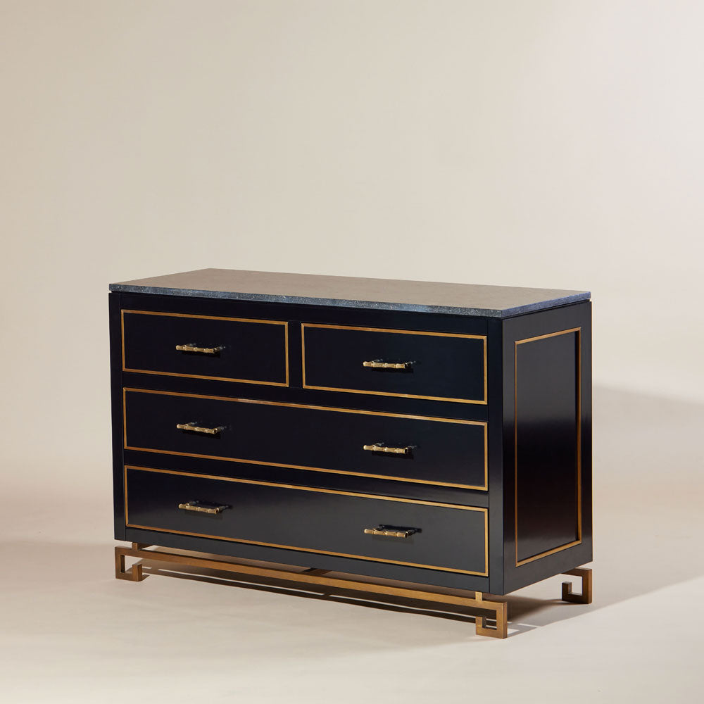 Louis Chest of Drawers - Black Lacquer