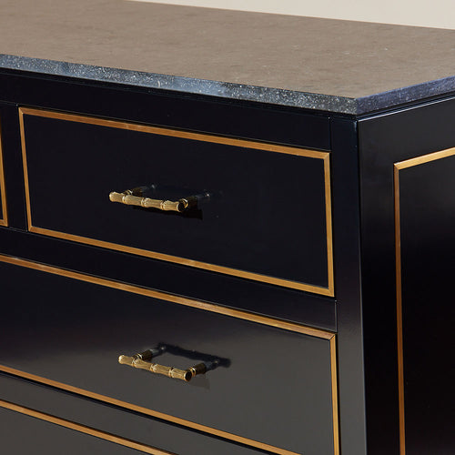 Louis Chest of Drawers - Black Lacquer