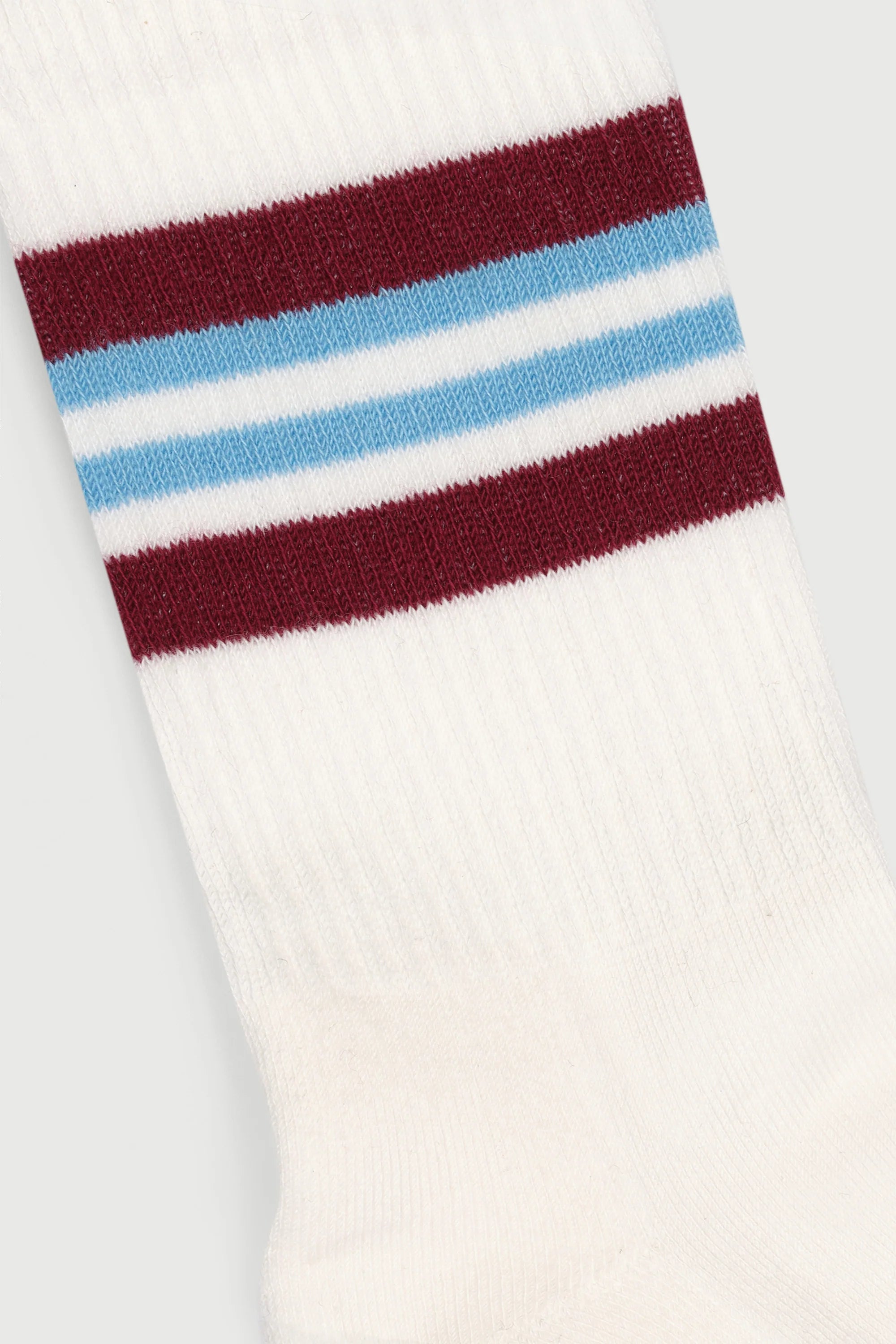 The Striped Tube Sock, Burgundy & Capri