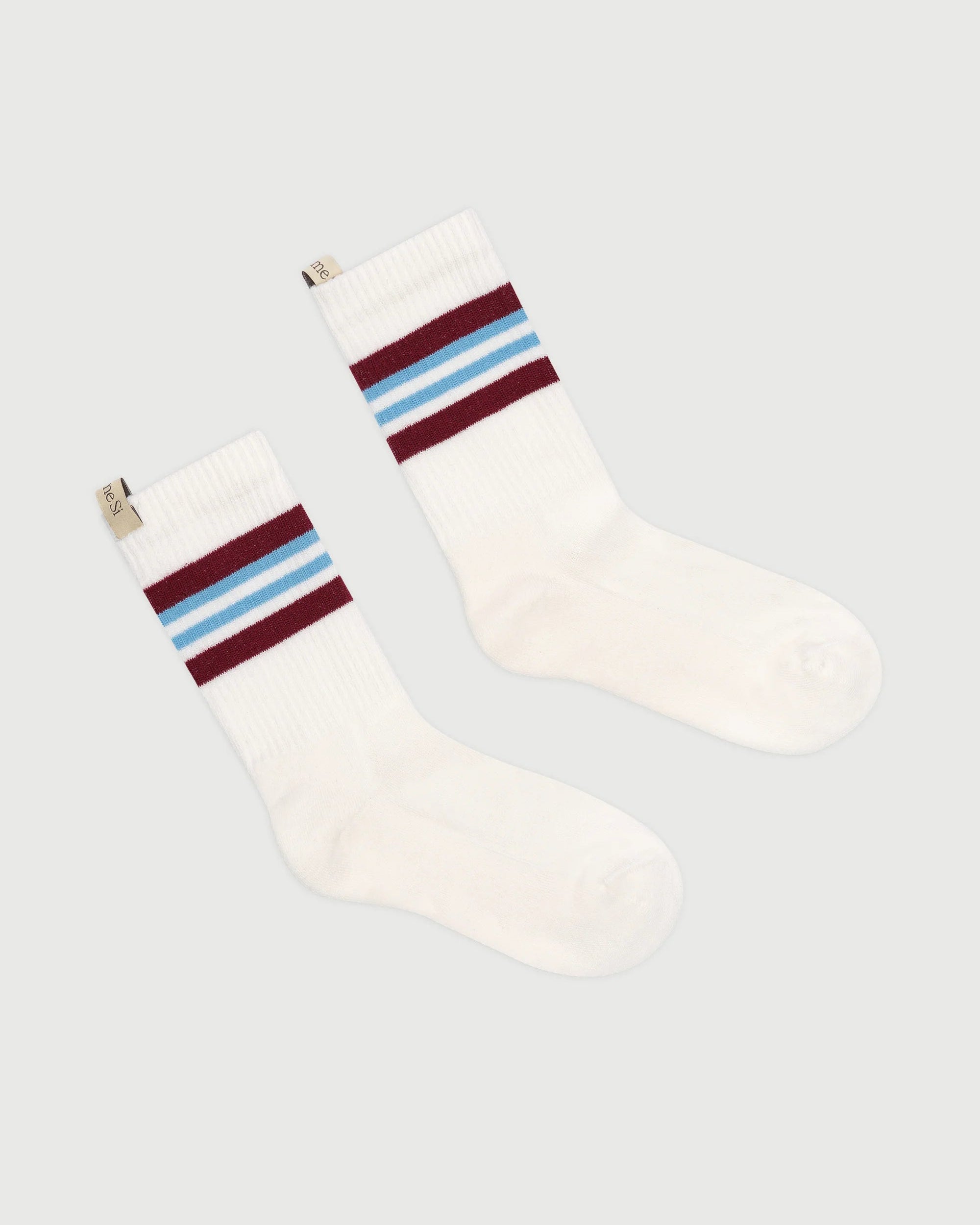 The Striped Tube Sock, Burgundy & Capri